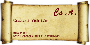 Császi Adrián névjegykártya